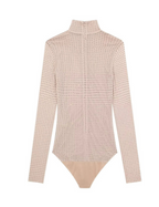 Shiny High Neck Mesh Bodysuit (One Piece) W-0166013