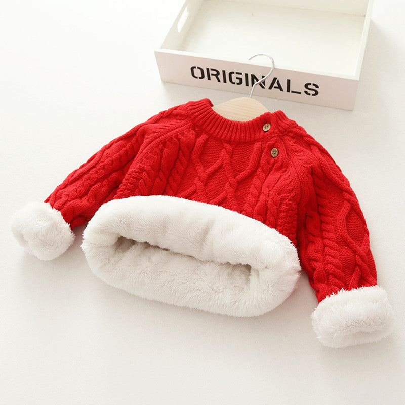 Hand-Knitted Baby Sweater for Girls