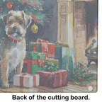 Border Terrier Cozy Christmas Glass Cutting Board