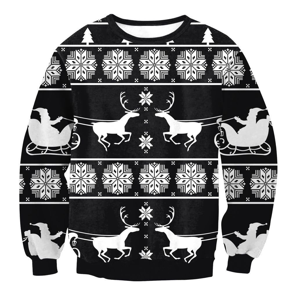 Women's Santa Elk Long Sleeve Loose Sweatshirt | Streetwear