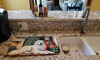 Great Pyrenees Cozy Christmas Dish Drying Mat