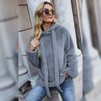Double-Faced Fleece Hooded Sweater for Ladies