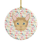 German Rex Cat Christmas Ceramic Ornament