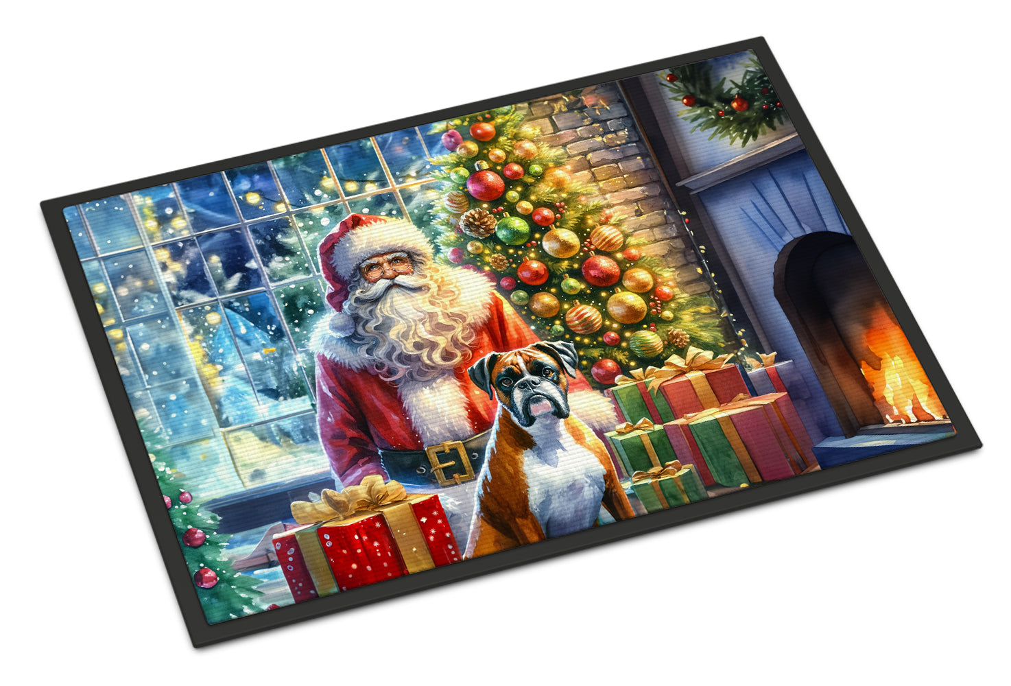Boxer and Santa Claus Doormat