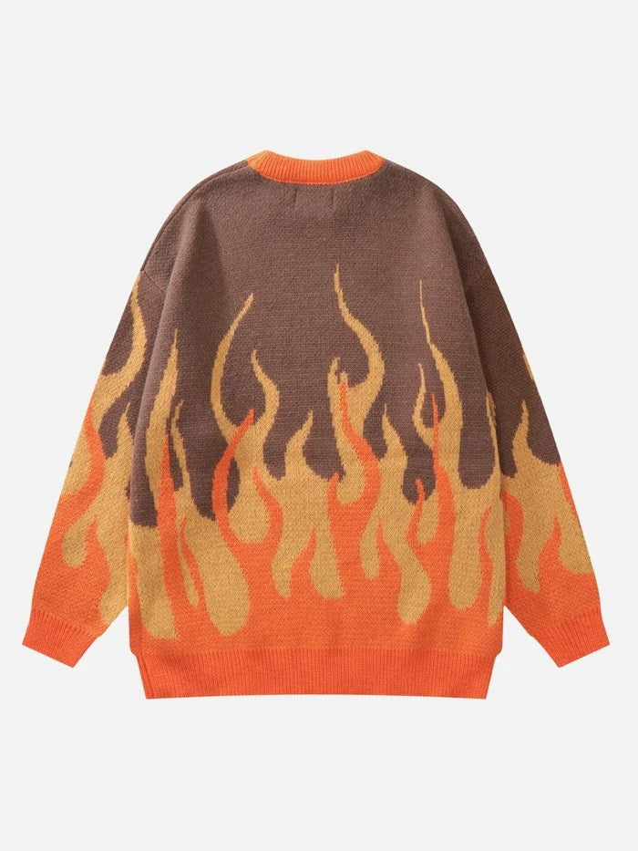 Men's Hip Hop Knitted Vintage Pattern Pullover Sweater | Streetwear