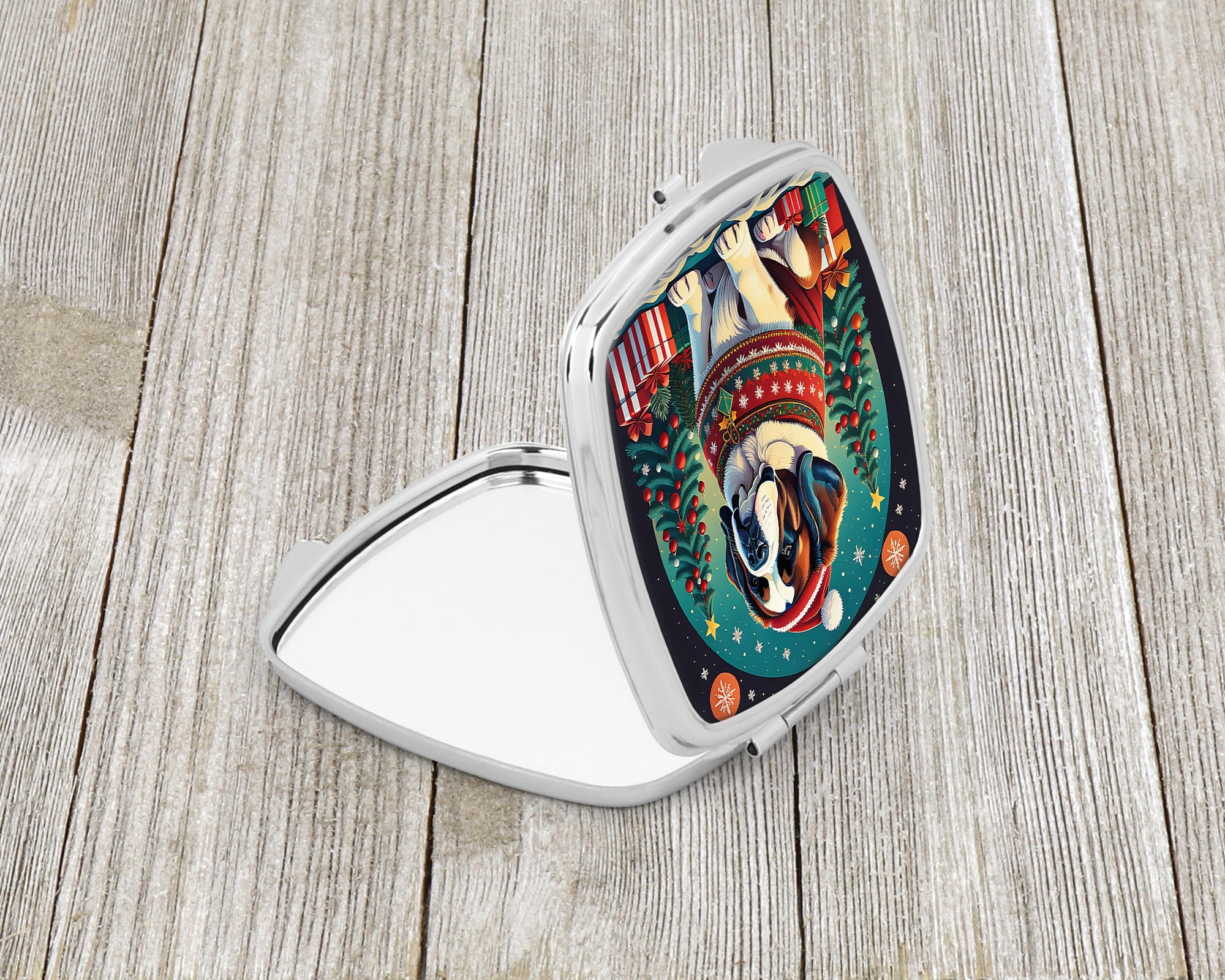 Saint Bernard Christmas Compact Mirror