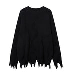 Idle Style Cat Beard Tassel Ripped Sweater