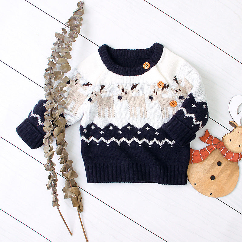 Cartoon Christmas Elk Sweater
