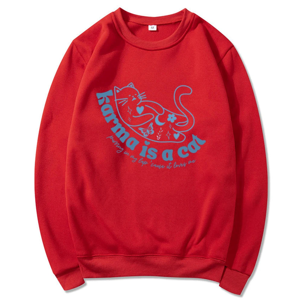 Retro Crew Neck Sports Sweater for Women