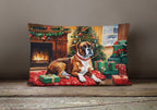 Boxer Cozy Christmas Throw Pillow