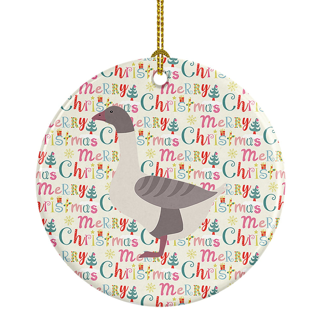 Buff Grey Back Goose Christmas Ceramic Ornament