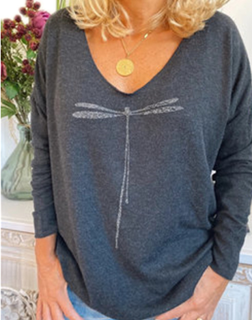 Printed Mid-Length Women's Hooded Sweater