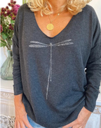 Printed Mid-Length Women's Hooded Sweater