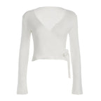 Women's Fleece-Lined Lace-Up Long Sleeve Top