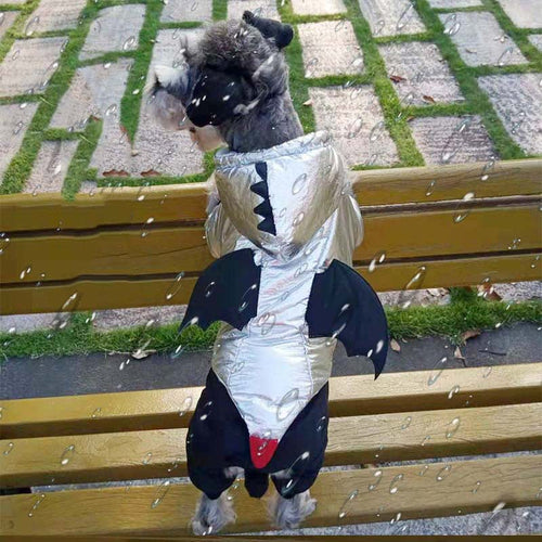 "Funny Bat Silver Cotton Coat for Pets - Halloween"