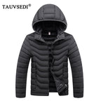 Men's Winter Casual Hooded Parka Jacket with Detachable Hat