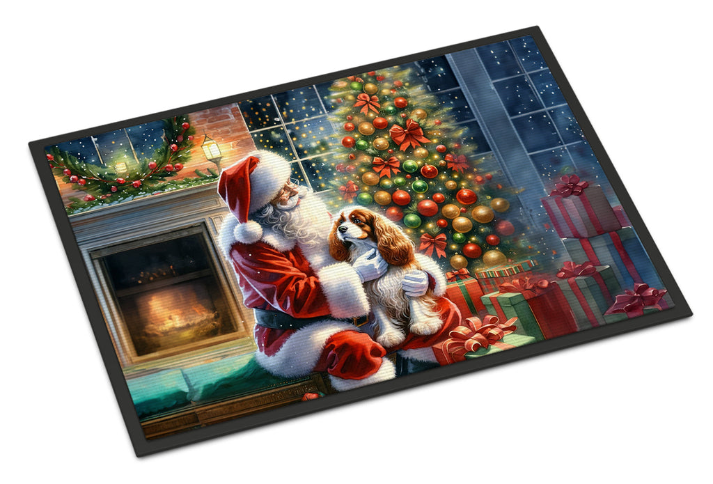 Cavalier Spaniel and Santa Claus Doormat