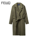 Men's Woolen Coat - Casual Medium Length Windbreaker