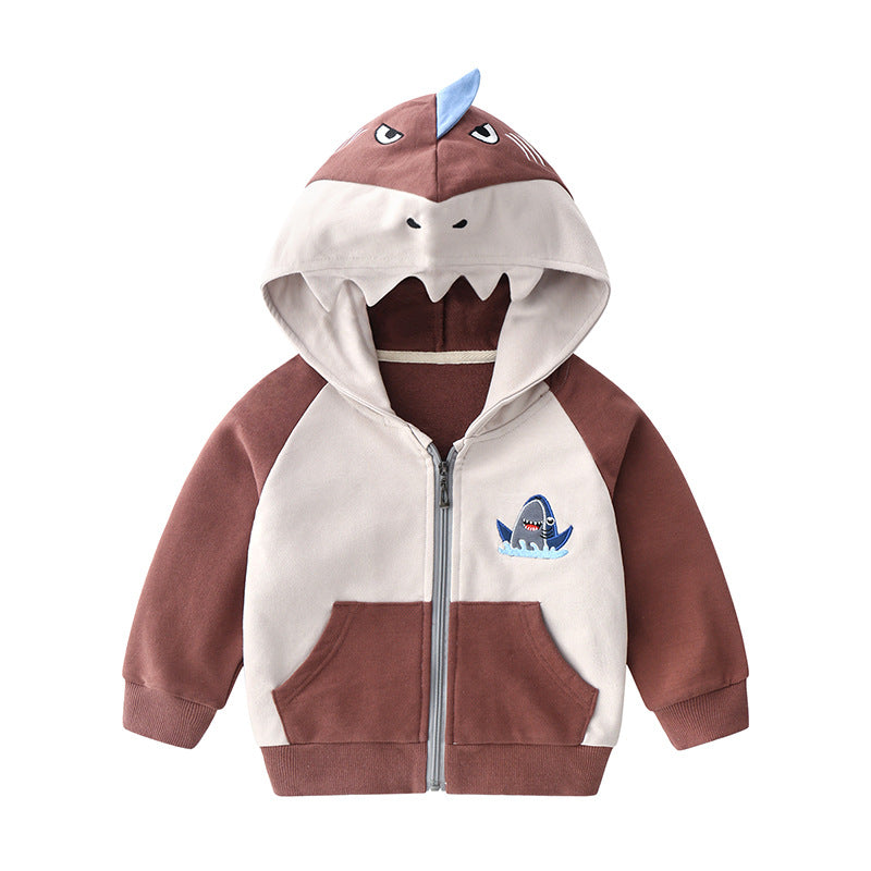 Children's Cartoon Hooded Cotton Cardigan Jacket