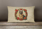 Belgian Tervuren Christmas Flowers Throw Pillow