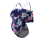 Ruffle Off-Shoulder One-Piece Swimsuit