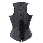 Gray Long-Line Shaping Bodysuit with Waist Control