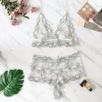 Plus Size Sheer Lingerie Set with Bra and Panties
