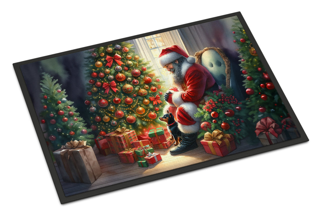 Miniature Pinscher and Santa Claus Doormat