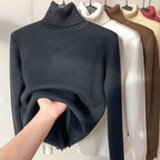 Women's Elegant Turtleneck Winter Sweater - Thick, Warm Knit Pullover | Streetwear