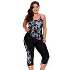 Plus Size Printed Bikini Swimwear with Capris