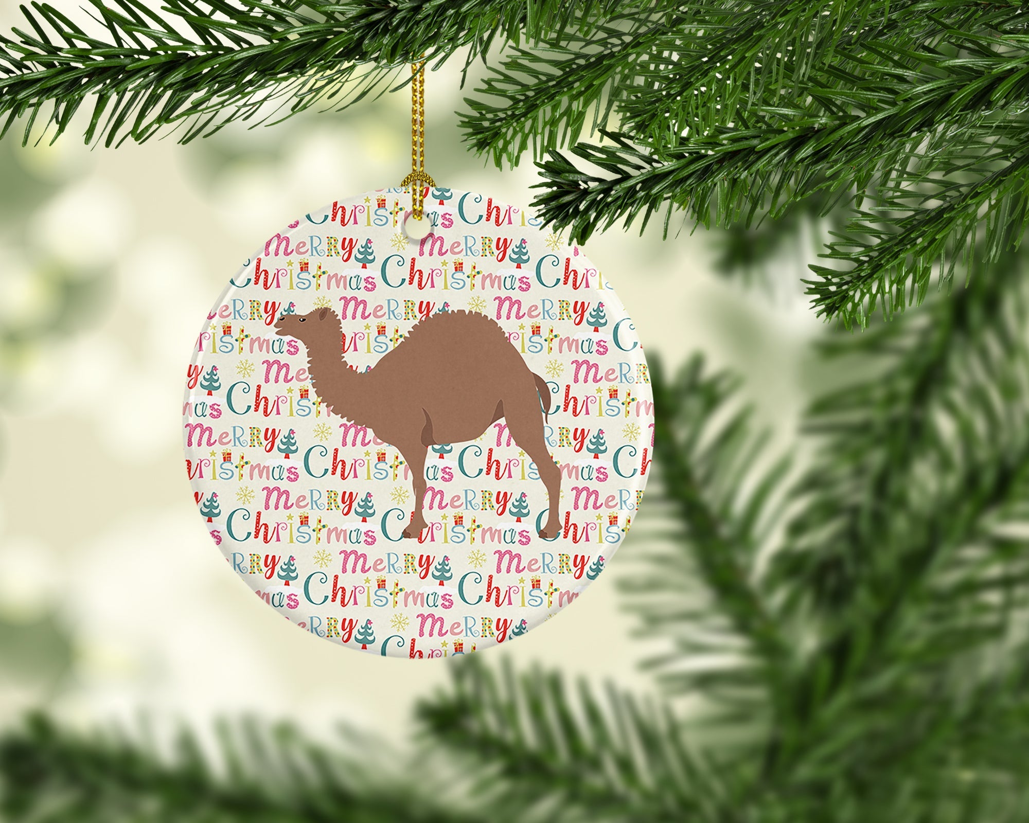 F1 Hybrid Camel Christmas Ceramic Ornament