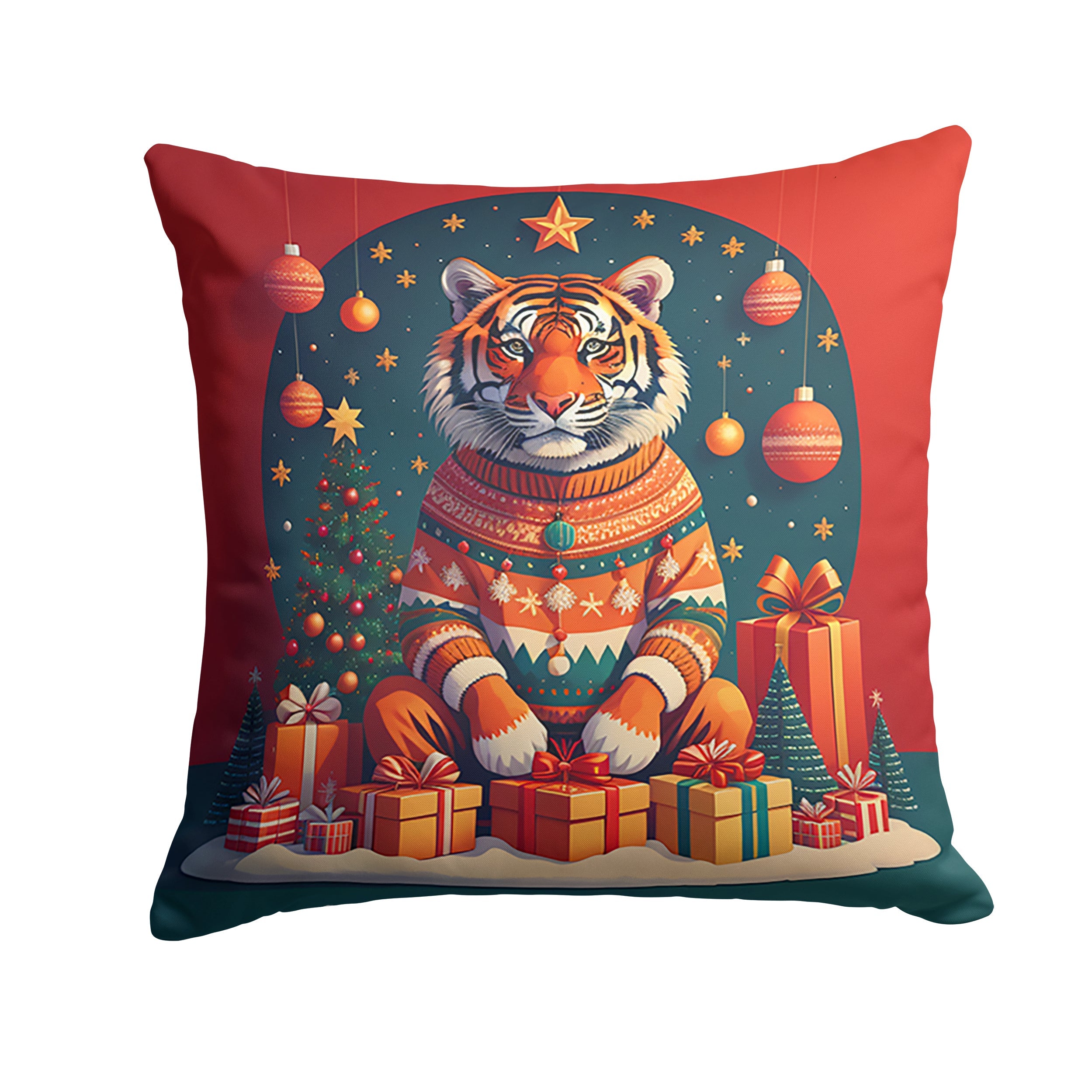 Tiger Christmas Throw Pillow