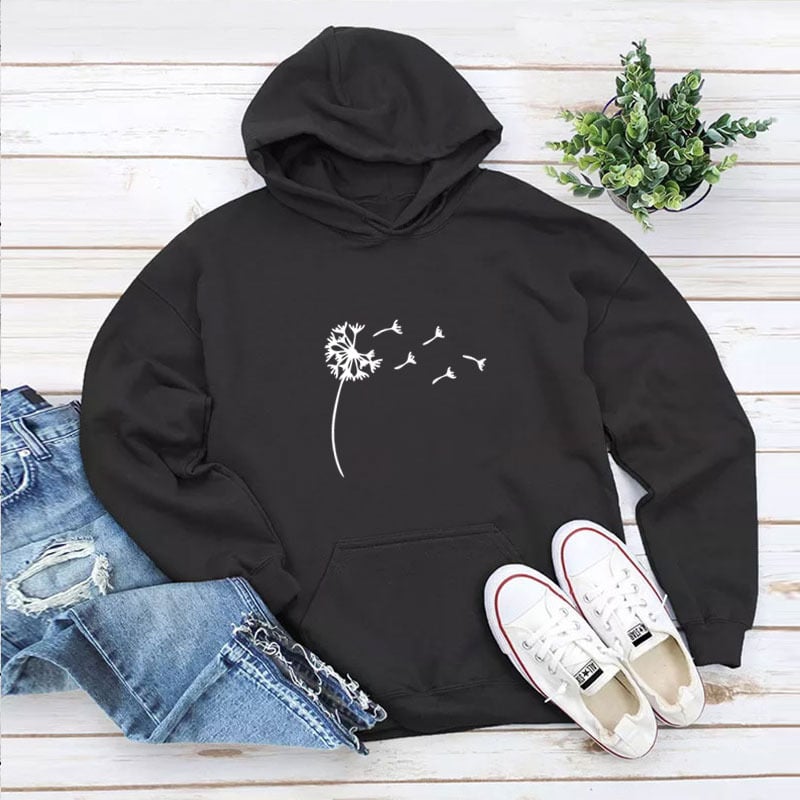 Dandelion Print Women's Fast Fashion Hoodie | Streetwear