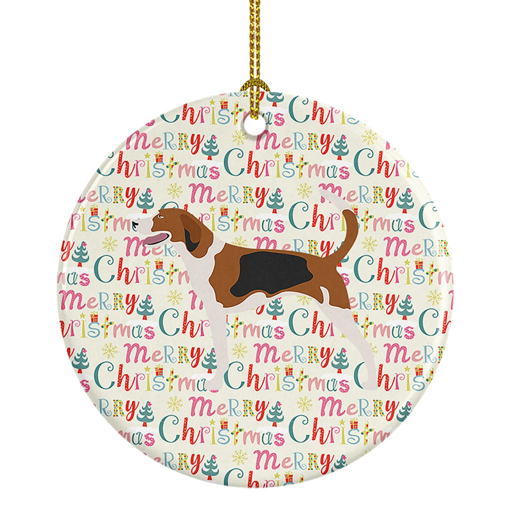 American Foxhound Merry Christmas Ceramic Ornament