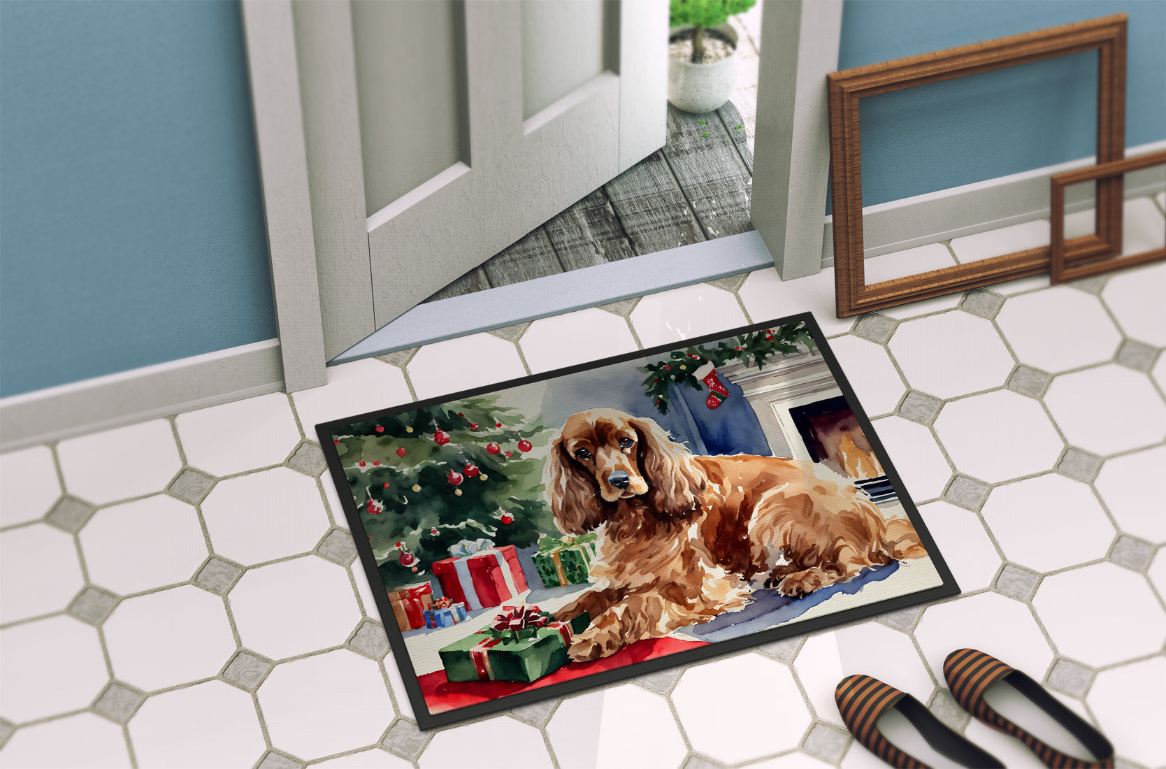 Cocker Spaniel Cozy Christmas Doormat