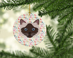 Birman Cat Christmas Ceramic Ornament