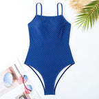 2023 Women's Retro Striped Backless Swimsuit Set