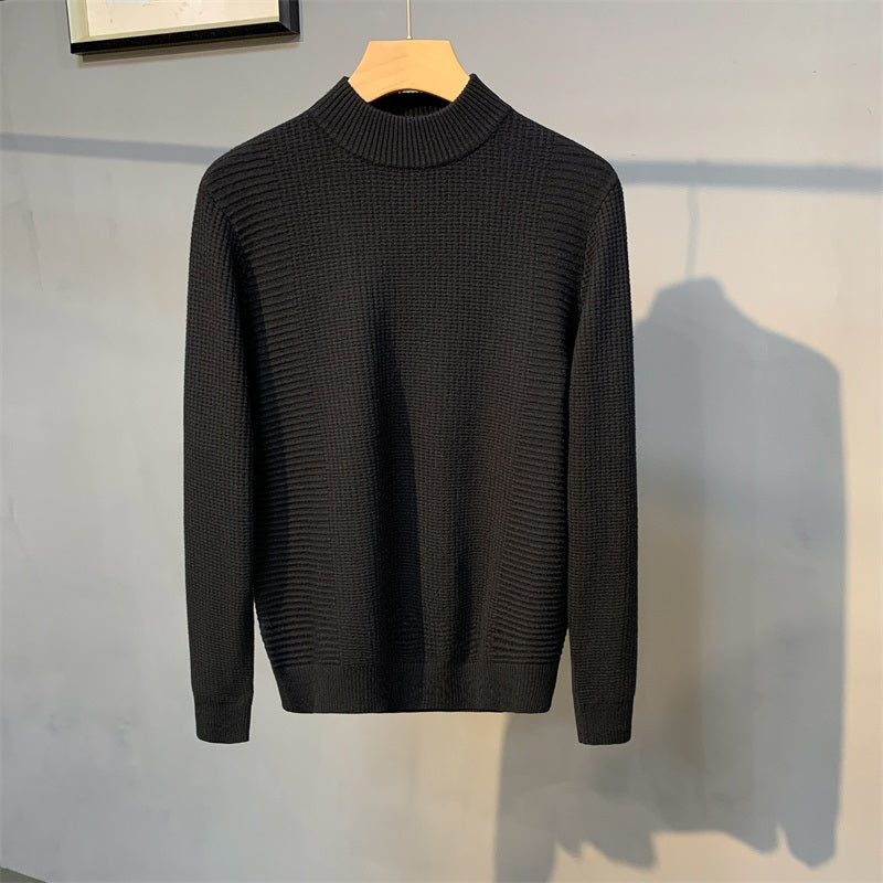 Mock Neck Solid Color Casual Sweater Top