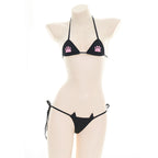 Kawaii Cat Paw Tie-Side Micro Bikini Set