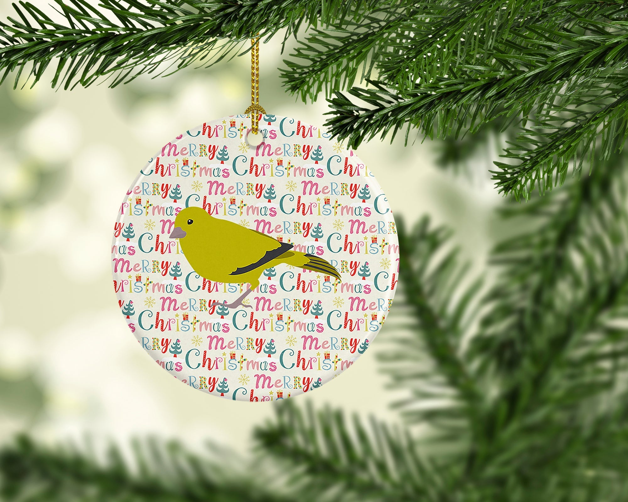 London Canary Christmas Ceramic Ornament