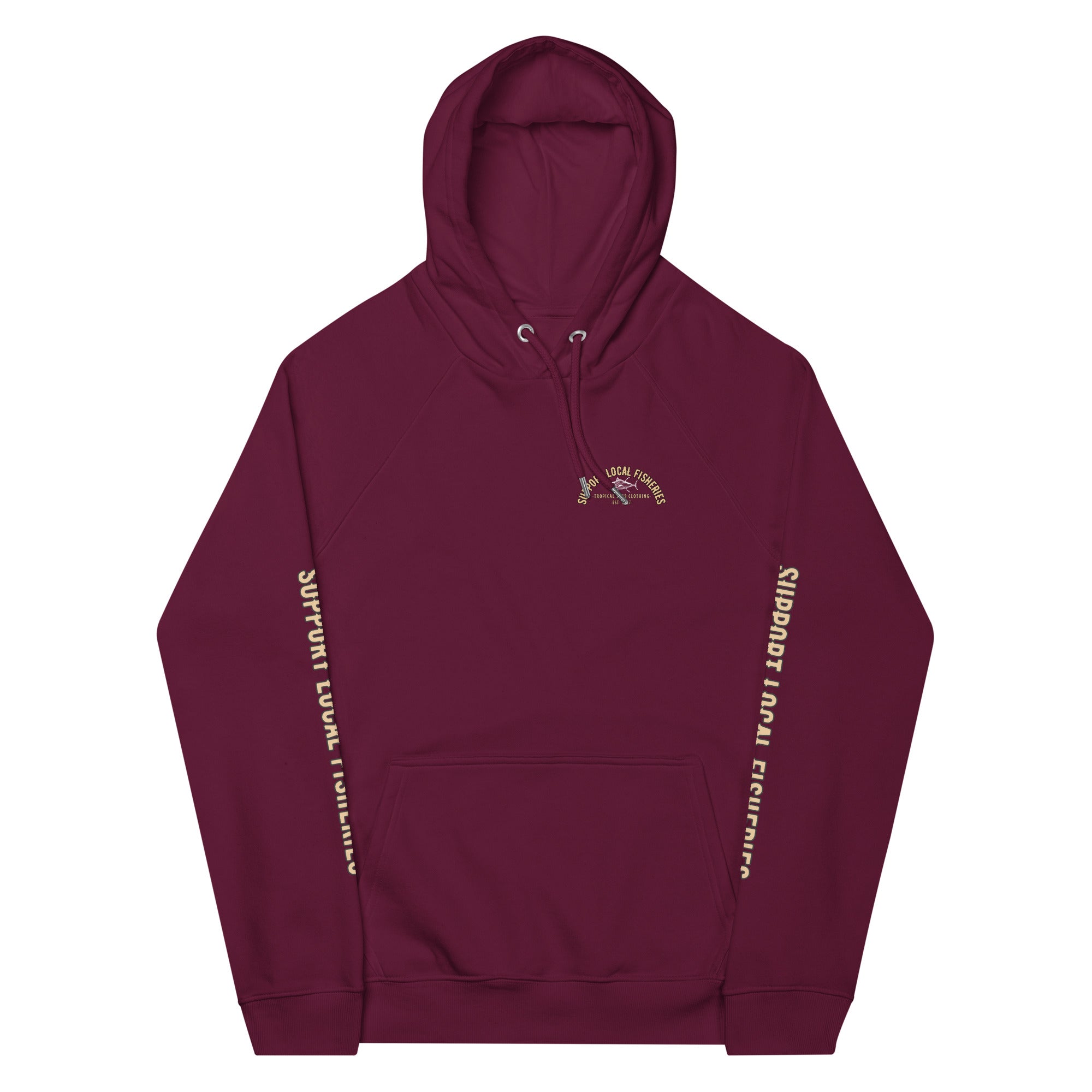 Men's Support Local Fisheries Tuna Eco Raglan Hoodie | Streetwear