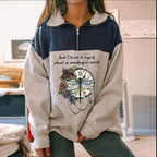 Fashion Zip Print Long Sleeve Sweatshirt Top | Streetwear