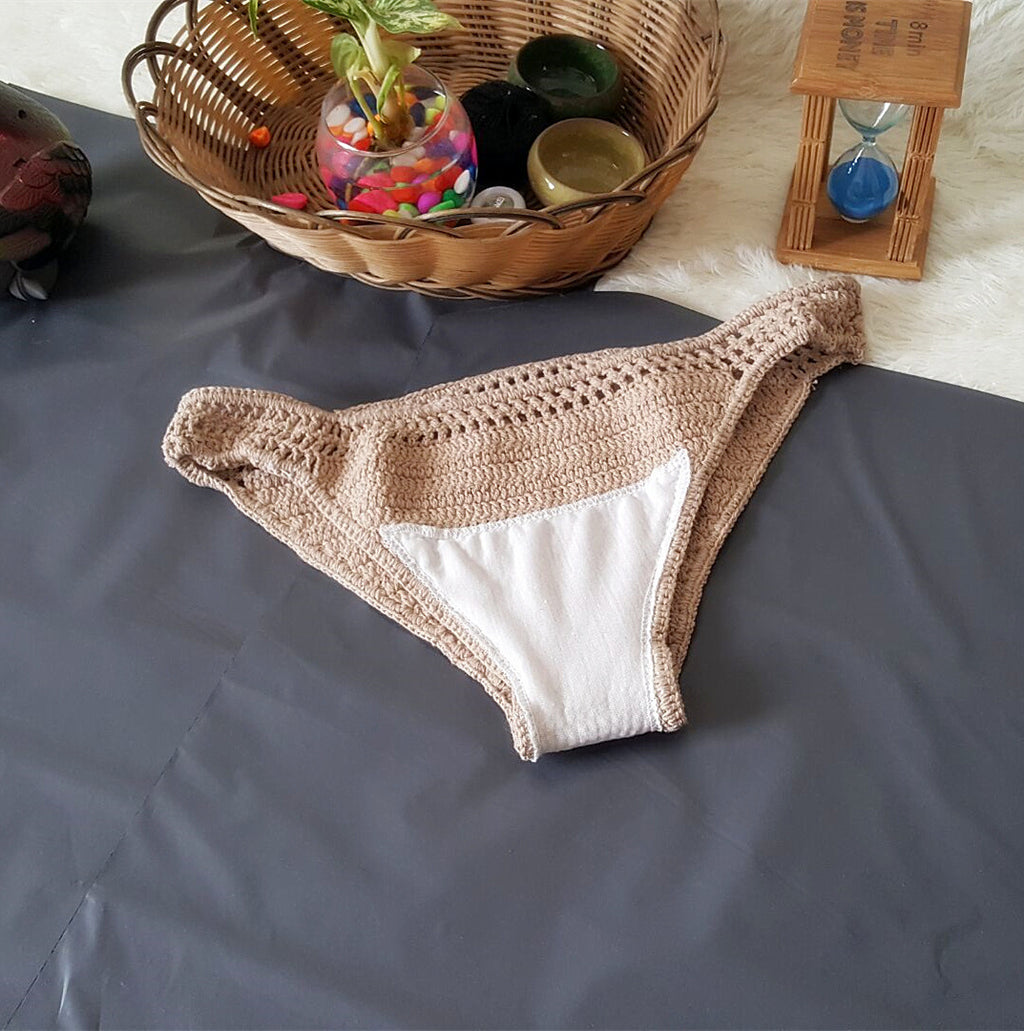 Swimwear Set with Handmade Crochet Tassels