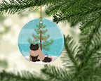 Colorpoint Persian Hymalayan Cat Christmas Ceramic Ornament
