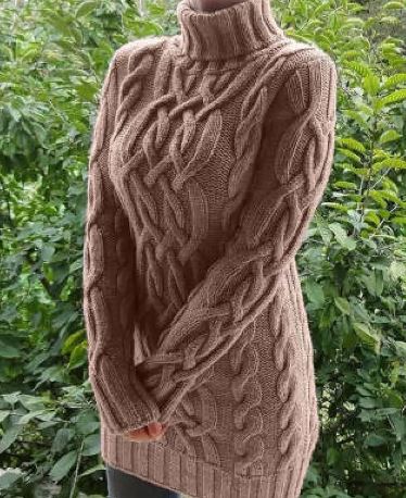 Turtleneck Thickened Twist print Sweater