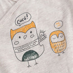 4-Piece Baby Bedding Set with Cartoon Long Sleeve Bodysuit