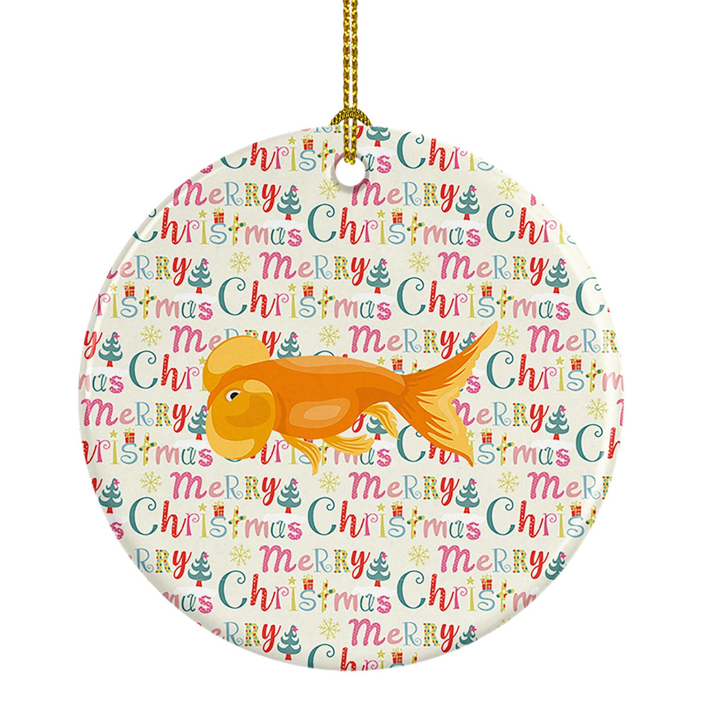 Bubble Eyed Goldfish Christmas Ceramic Ornament