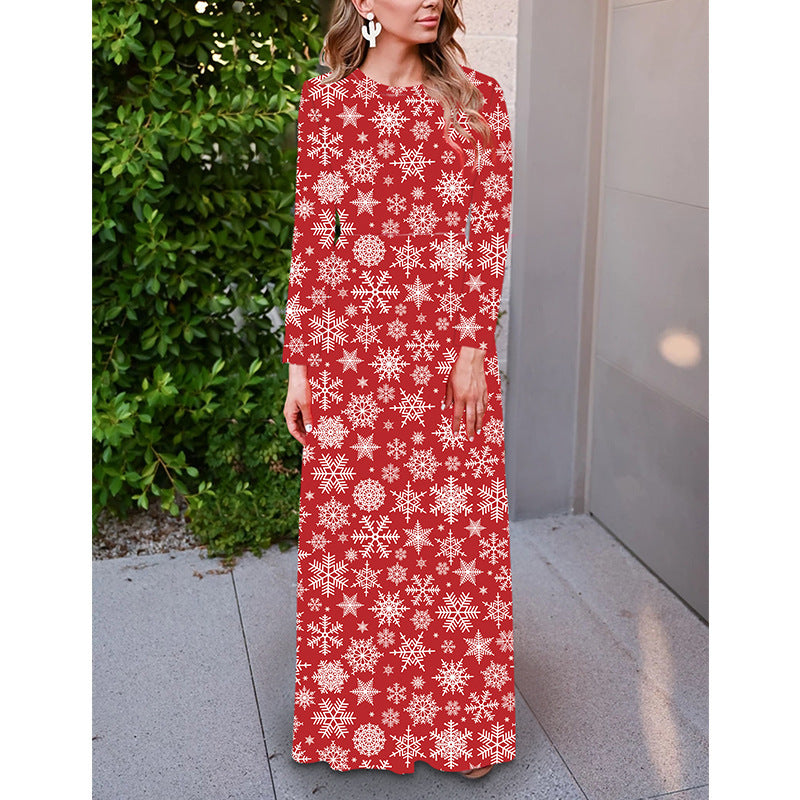 Christmas Printed Dress for Women