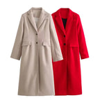 Mid-Length Neutral Linen Wind Coat Suit Jacket