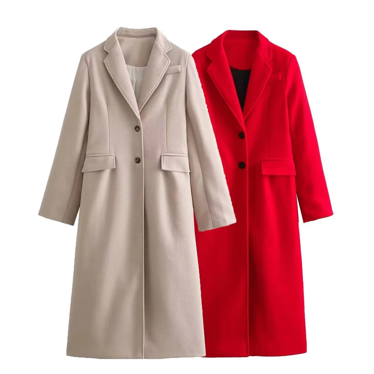 Mid-Length Neutral Linen Wind Coat Suit Jacket